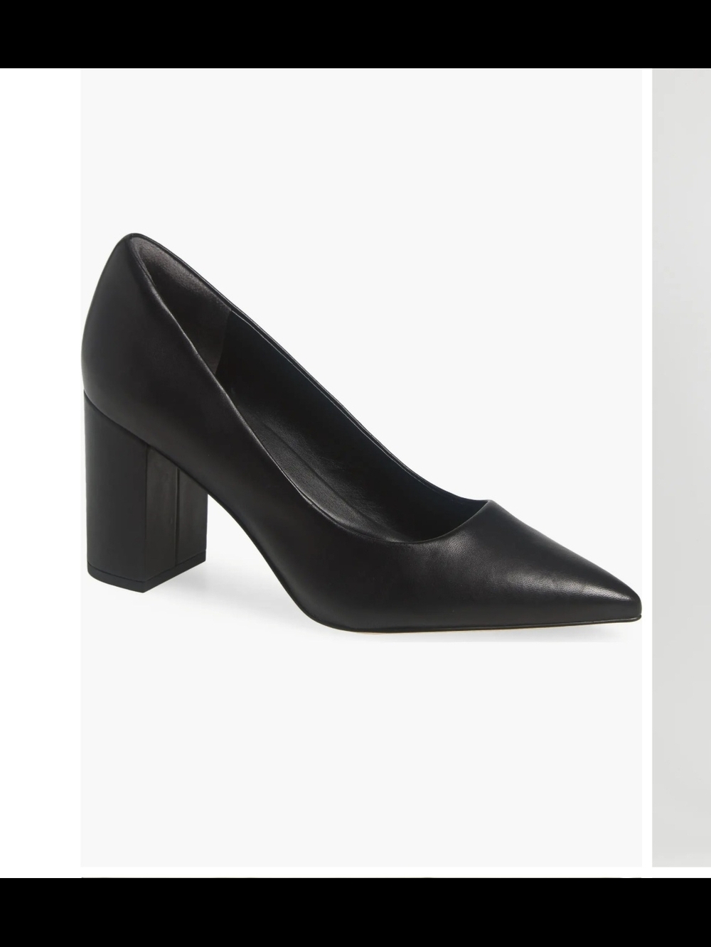Nordstrom Black Pointed-Toe Block Heel Pumps